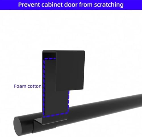 Cabinet Door Towel Bar, Kitchen Towel Holder, Matte Black - Image 3