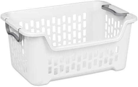 Sterilite 12 Pack Stacking Laundry Basket, 2 Bushel Clothes Hamper - Image 2