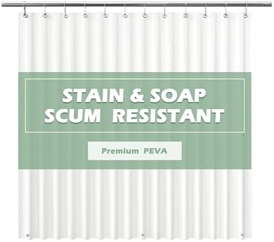 EHZNZIE White Shower Curtain Liner 72x84, PEVA Waterproof Bath Curtain by EHZNZIE
