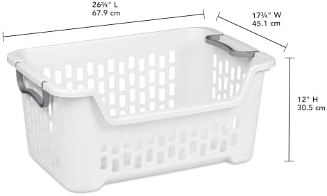 Sterilite 24 Pack Stacking Laundry Basket, 2 Bushel Clothes Hamper - Image 2