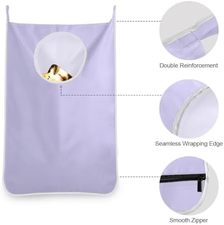 2PCS Purple Hanging Laundry Hamper Bag Over the Door Laundry Hamper Wall Hamper - Image 6