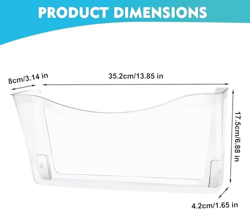 EASEPRES 8 Pack Clear Single Pocket Hanging File Organizer, Plastic Wall Mount - Image 2