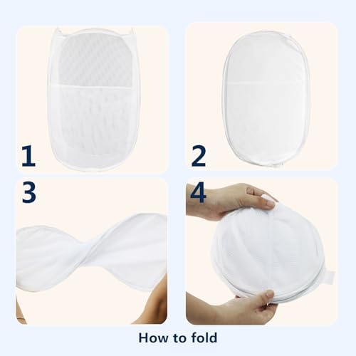 Pop Up Laundry Hamper, Mesh Laundry Basket Collapsible, Foldable Hamper - Image 3