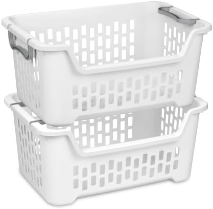 Sterilite Stacking Laundry Basket, Plastic Clothes Hamper, 6 Pack - Image 6