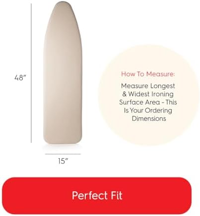 TIVIT Ironing Board Cover 15 x 48 Standard Chemical Free Eco-Friendly Padded - Image 2