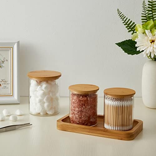 INIUNIK 4 Pack Glass Qtip Holder Dispenser - Image 4