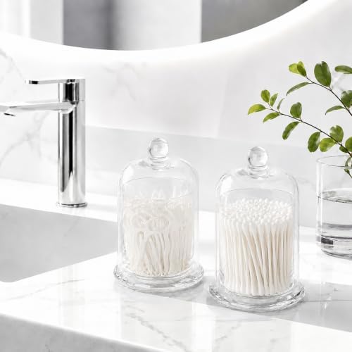 rejomiik Qtip Holder Glass Apothecary Jars - Image 2