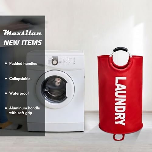 Maxsilan 125L X-Large Laundry Basket Bag, Collapsible Tall Hamper - Image 2