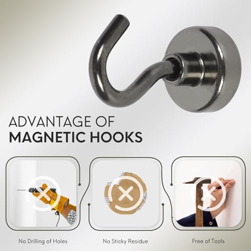 Neosmuk Magnetic Hooks, Cruise Ship Essentials, 30lb+ Heavy Duty Magnetic Hooks - Image 5