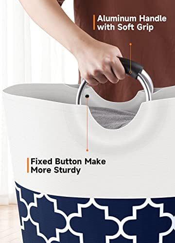 Large Laundry Basket 75L Tall Collapsible Hamper - Image 4