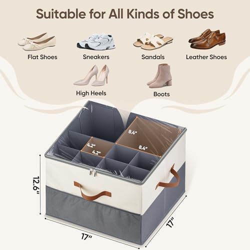 Shoe Organizer for Closet, Adjustable Storage Box Holds 16 Pairs - Image 2