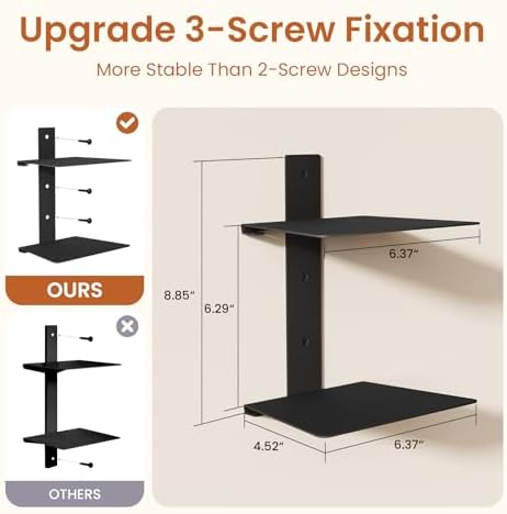 Wawocs Invisible Bookshelves for Wall, 6 Tier Floating Bookshelf Made of Heavy - Image 6