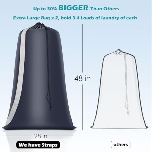 Coomee Heavy Duty Laundry Bag, 2 Pack XXL Nylon Laundry Bags - Image 2