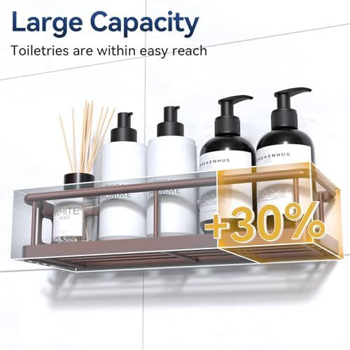 YASONIC Shower Caddy Adhesive, Rustproof Shower Organizer, Large Capacity - Image 2