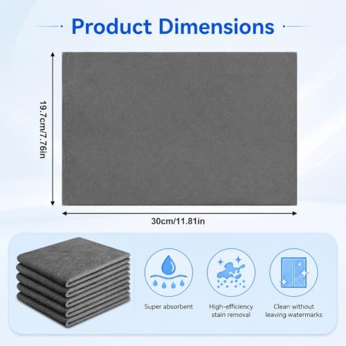 5Pcs Magic Cleaning Cloth, Microfiber Cleaning Cloths Lint Free Reusable - Image 2