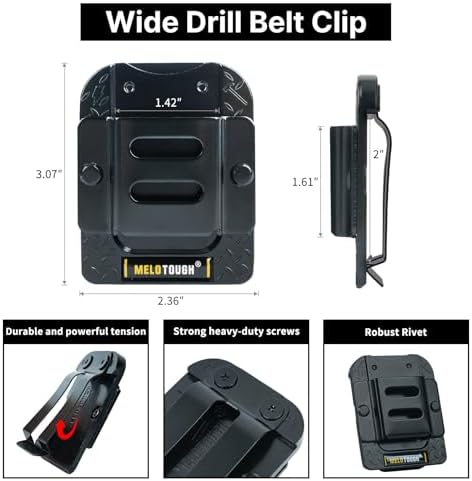 MELOTOUGH Drill Holder for Tool Belt, Tape Measure Holder, Drill Belt Clip - Image 3