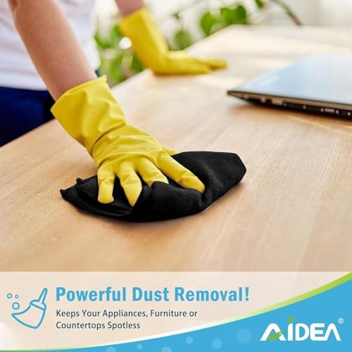 AIDEA Microfiber Cleaning Cloth Black 100PK, Microfiber Towels 11.5"×11.5" - Image 3