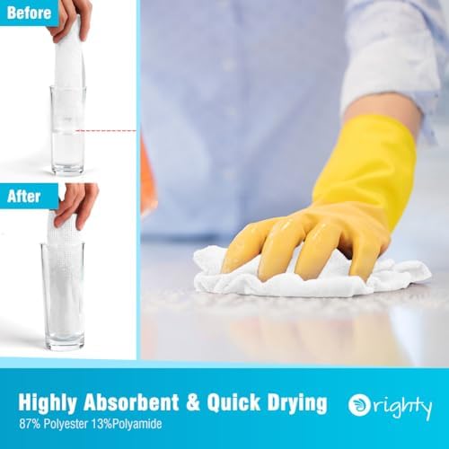 Orighty Microfiber Cleaning Cloth Bulk, 50 Pack Shop Towels 12x12 in - Image 3