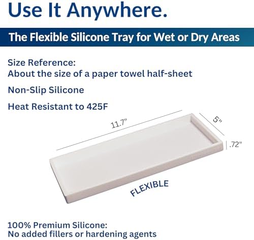 Spacewiser Silicone Countertop & Vanity Tray – 11.7” Bathroom Counter Tray - Image 3