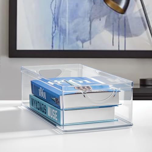iDesign Stackable Clear Plastic Extra Long Storage Bin - Image 6