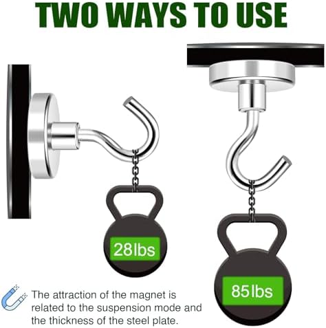 MIKEDE Magnetic Hooks Heavy Duty Cruise Essentials 85LBS Strong Magnet 5Pcs - Image 2