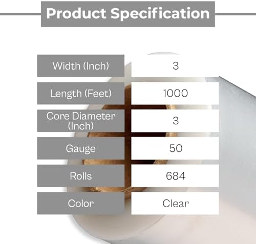 PSBM 684 Rolls 3 Inch x 1000 Feet Mini Stretch Film/Wrap - Image 3
