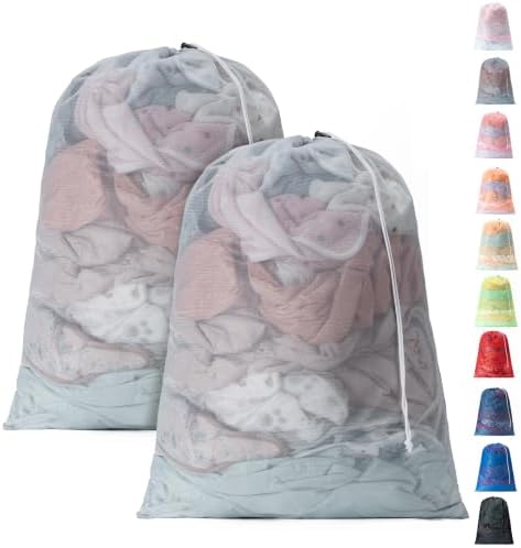 2 Pack Mesh Travel Laundry Bag 28" x 40"Extra Large Dirty Clothes Organizer by Unknown
