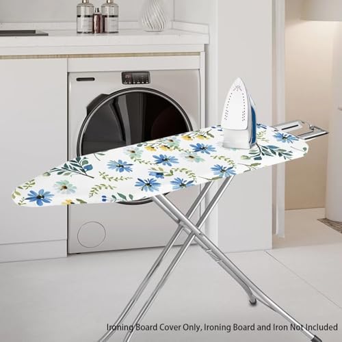 Blue Flower Ironing Board Cover and Pad Standard Size Iron Board Dustproof - Image 2