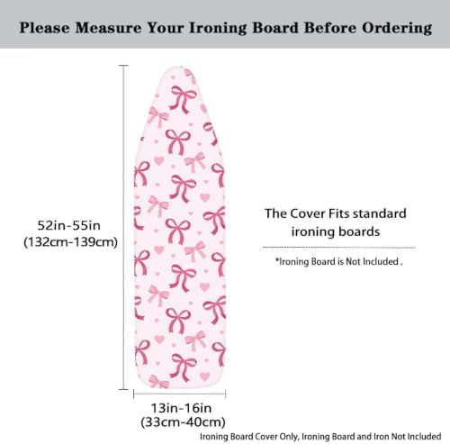 Pink Bow Heart Ironing Board Cover Standard Ironing Board Cover - Image 5
