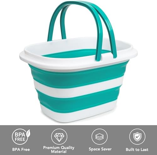 Large Collapsible Mop Bucket, 16L Plastic Bucket - Image 3