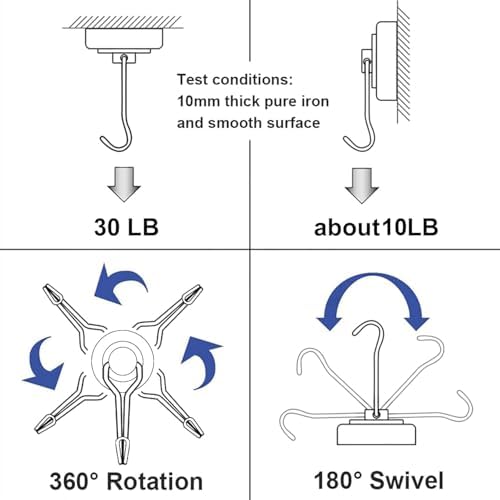 E BAVITE Swivel Swing Magnetic Hooks - Image 3