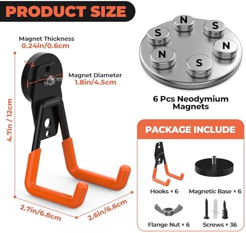Heavy Duty Magnetic Hooks, Magnet Tool Hooks - Image 2