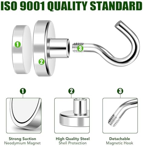 MIKEDE Magnetic Hooks 170Lbs Heavy Duty Magnets - Image 4