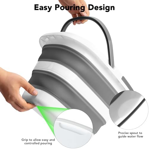 Large Collapsible Mop Bucket, 16L Plastic Bucket - Image 4