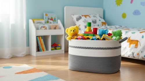 Large laundry basket woven from natural cotton rope - Image 4