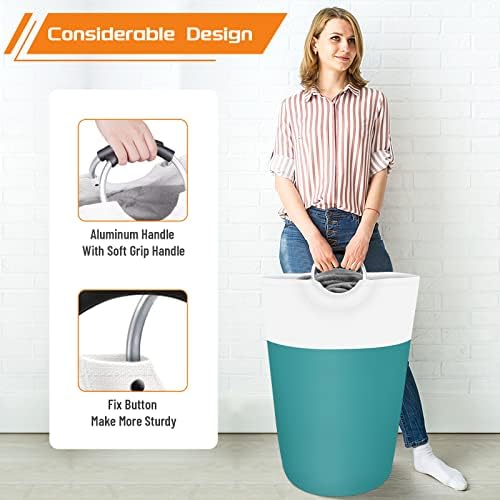 BlissTotes 115L Laundry Basket, Freestanding Collapsible Hamper - Image 5