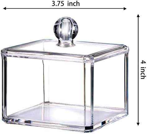 SheeChung Square Acrylic Qtip Holder, 2 Pack Bathroom Canisters - Image 5