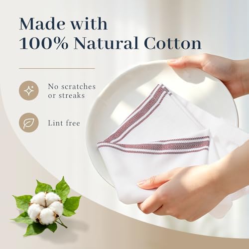 Homaxy 100% Ring Spun Cotton Kitchen Towels 8 Pack - Image 2