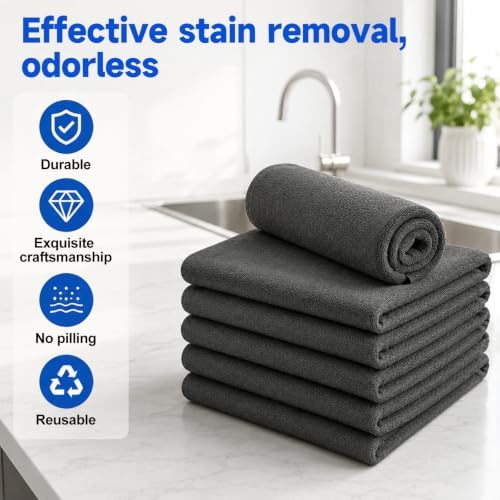 6Pcs Magic Cleaning Cloth, Microfiber Cleaning Cloths Lint Free Reusable - Image 5