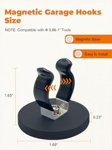 Universal Magnetic Garage Hooks, Magnet Base - Image 2