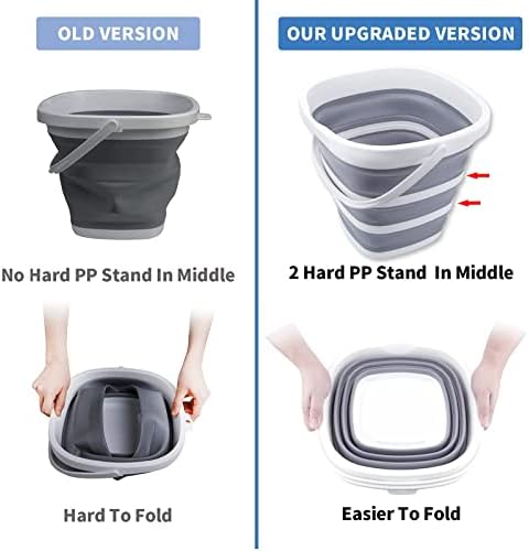 Collapsible Bucket 10L 2.6 Gallon Cleaning Bucket Mop Bucket Folding Foldable - Image 3