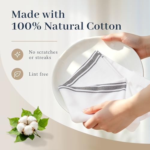 Homaxy 100% Ring Spun Cotton Kitchen Towels 6 Pack - Image 2