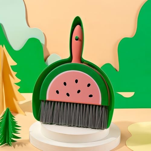 1Pcs Small Broom and Dustpan Set Cute Little Yellow Green Hand Mini Broom and - Image 5