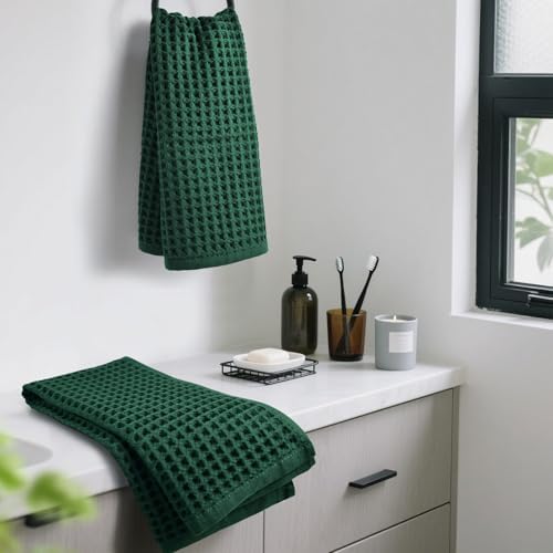 Waffle Hand Towels Set of 5 – Cotton, Quick Dry, Lint Free - Image 7