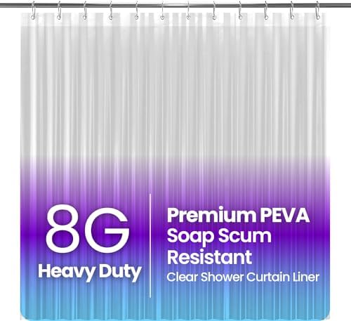LiBa Shower Curtain PEVA 8G, 72x96 Inch Waterproof Clear by Liba