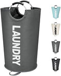 Maxsilan 125L X-Large Laundry Basket Bag, Collapsible Tall Hamper, Dark Grey by Maxsilan