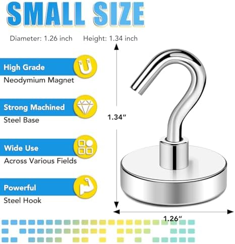 TRYMAG Magnetic Hooks for Cruise Cabins, 12 Pack - Image 2