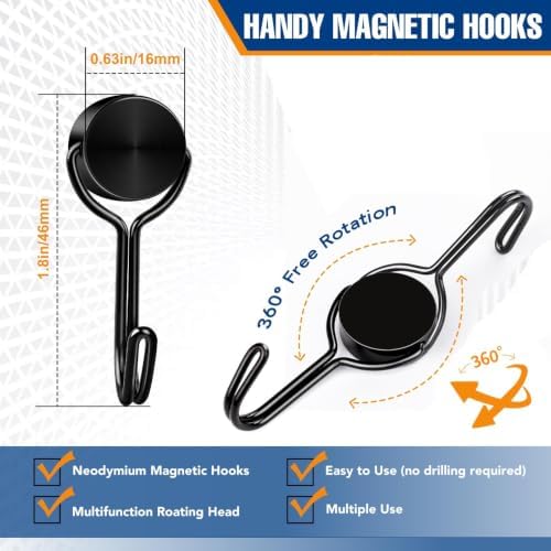 TRYMAG Magnetic Hooks 6PCS 30lbs+ Cruise Essentials 2026 Magnet Hook - Image 2
