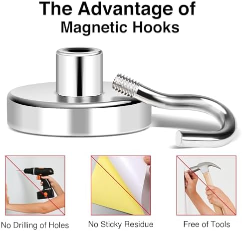 MIKEDE Magnetic Hooks 85lbs Strong Magnets Hook Heavy Duty - Image 5