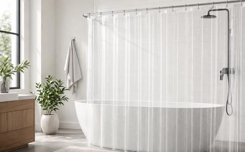 EHZNZIE Crystal Clear Heavy Duty Shower Curtain Liner 72x72, PEVA Waterproof - Image 7
